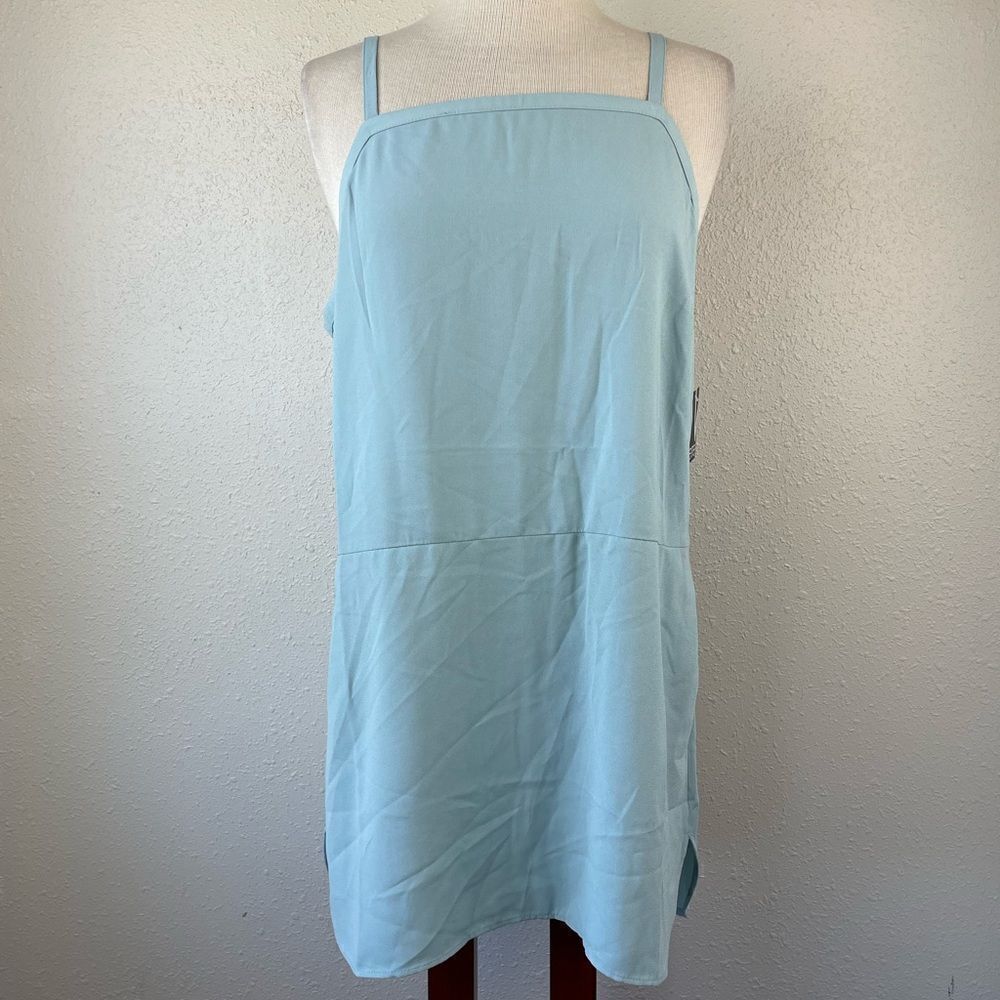 NWT Valette Light Blue Tank Top Blouse Size L